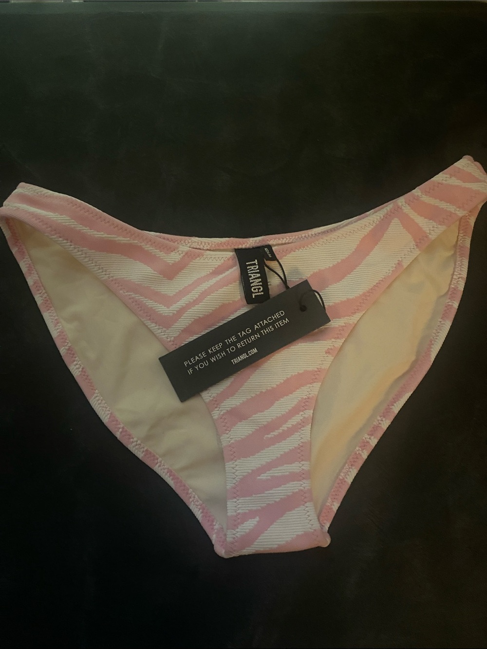 Triangl Swimwear Pink & White Striped Bikini Bottom